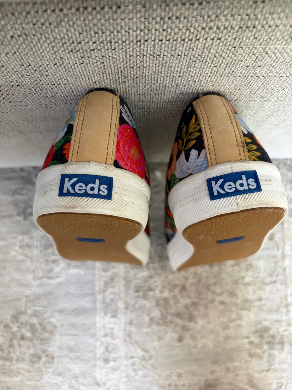 NWOB Keds By Rifle Paper Co Women's Size 9.5 Sneaker Navy Blue Floral Shoes Chic - Picture 6 of 9